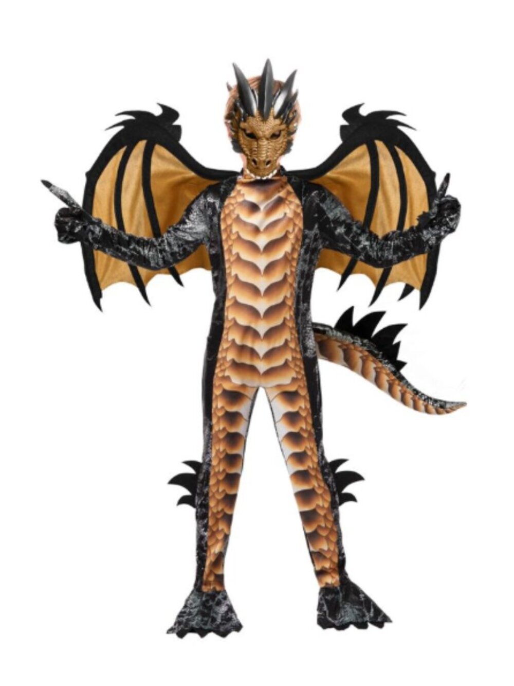 Spooktacular Creations Kids Golden Dragon Costume Size Medium [8-10 Yrs.] NIP